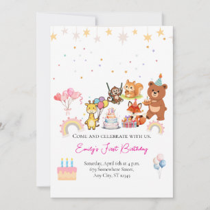 Invitation pour un premier anniversaire avec des a