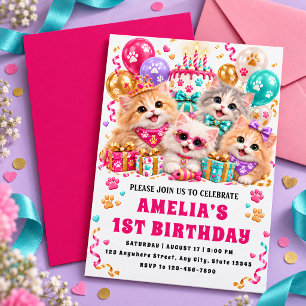 Invitation pour un premier anniversaire avec des c