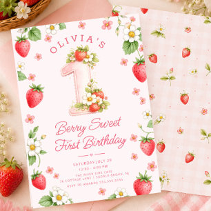 Invitation pour un premier anniversaire Berry Swee
