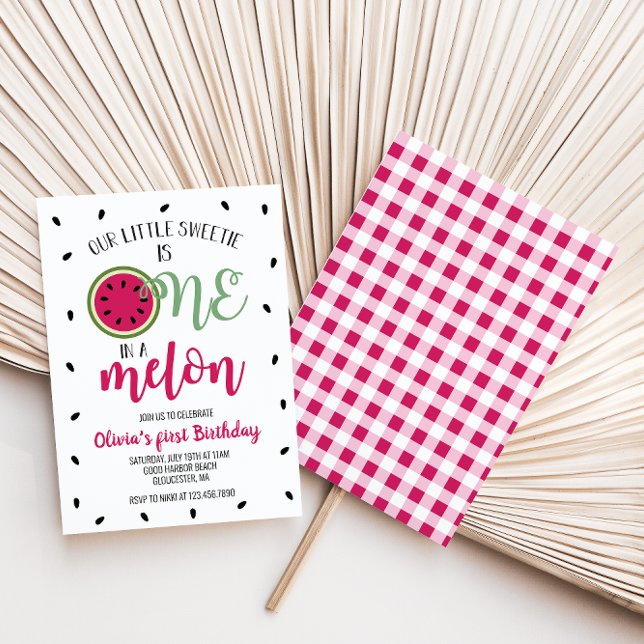 Invitation pour un premier anniversaire de melon d (Créateur téléchargé)