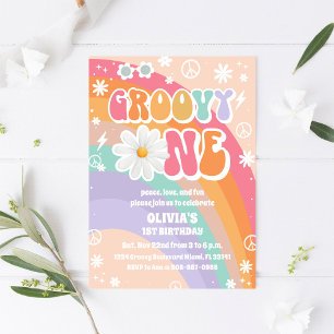 Invitation pour un premier anniversaire Groovy Rai