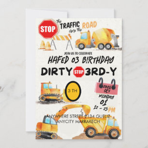 Invitation pour un troisième anniversaire sale