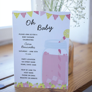 Invitation pour une Baby Shower à la limonade