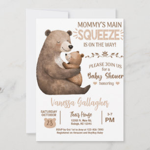 Invitation pour une baby shower avec maman et bébé