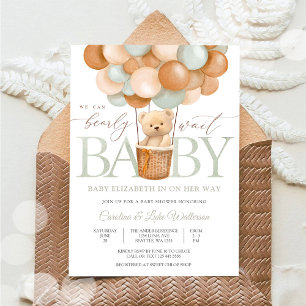 Invitation pour une Baby Shower avec un ballon en 