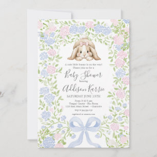 Invitation pour une baby shower avec un lapin gran
