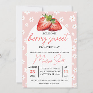Invitation pour une Baby Shower Berry Sweet