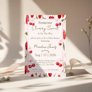 Invitation pour une Baby Shower - Cerise Douce