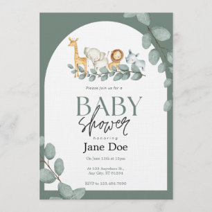 Invitation pour une Baby Shower d'Animaux Bébés