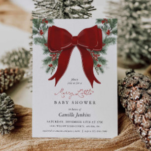 Invitation pour une Baby Shower de Noël Joyeuse