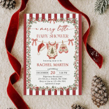 Invitation pour une Baby Shower de Noël Merry Litt