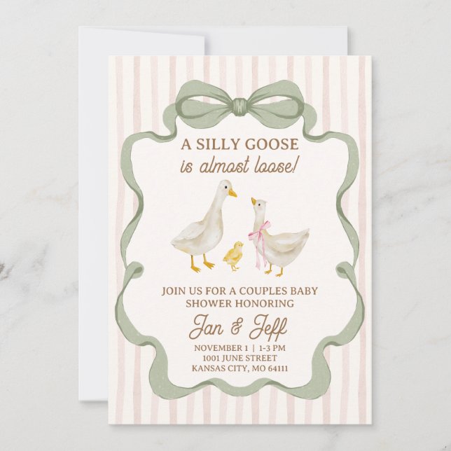 Invitation pour une Baby Shower de Petit Oie Rigol (Devant)
