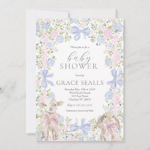Invitation pour une baby shower de printemps avec 