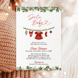 Invitation pour une baby shower d'hiver, Fille San