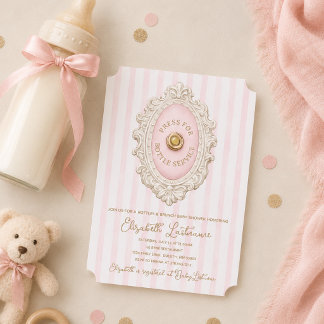 Invitation pour une Baby Shower Fille avec Bouteil