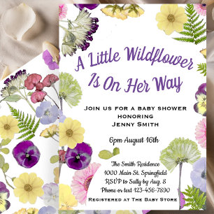 Invitation pour une Baby Shower Fille Petite Fleur