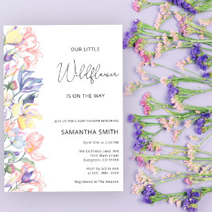 Invitation pour une Baby Shower Fleur Sauvage