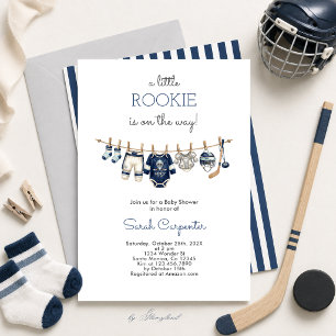 Invitation pour une Baby Shower Garçon Hockey