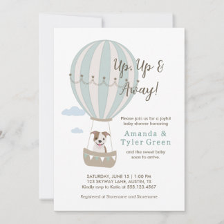 Invitation pour une Baby Shower Montgolfière avec
