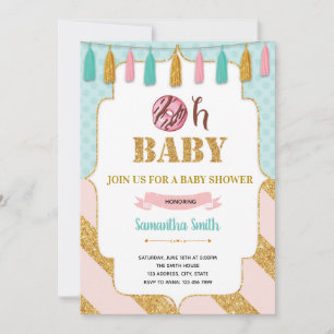 Invitation pour une baby shower Oh baby donut