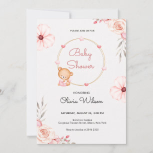 Invitation pour une baby shower Ourson