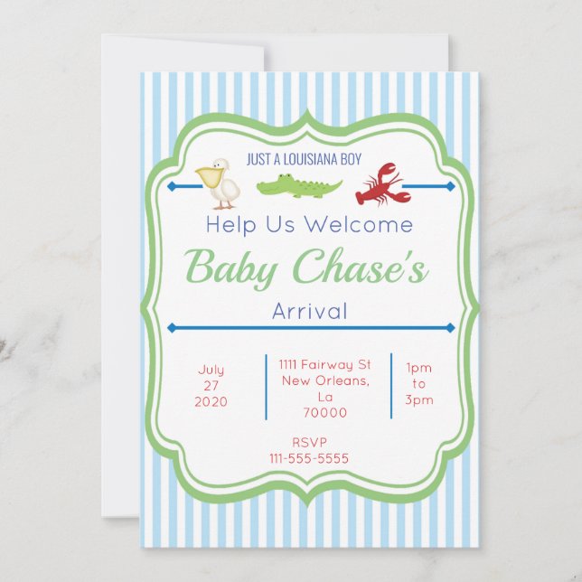 Invitation pour une Baby Shower pour un garçon de  (Devant)