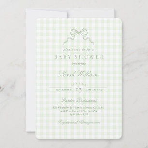 Invitation pour une baby shower Sage Bow