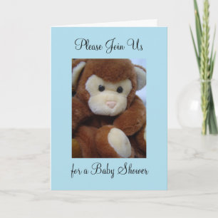 Invitation pour une baby shower singe