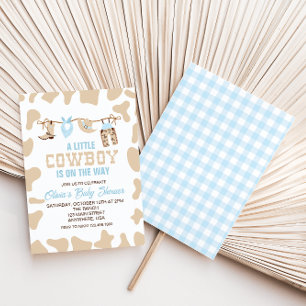 Invitation pour une baby shower sur le thème cowbo