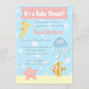 Invitation pour une Baby Shower sur le thème Sous-