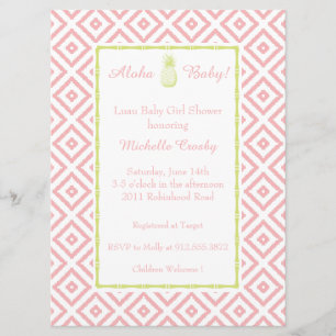 Invitation pour une douche Aloha Mint/Paeonienne L