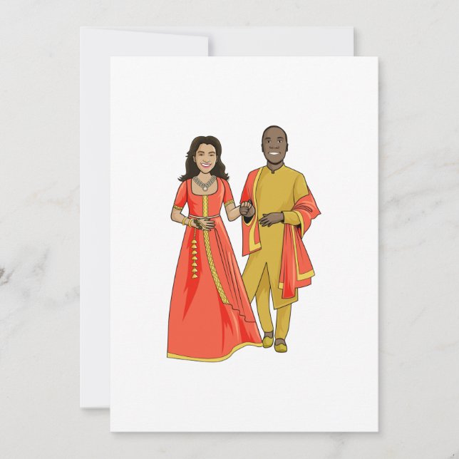 Invitation pour une femme indienne et un homme afr (Devant)