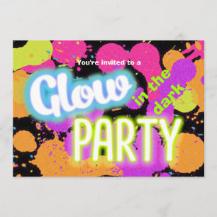 Invitation pour une fête avec peinture qui éclaire