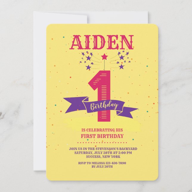 Invitation pour une fête d'anniversaire (Devant)