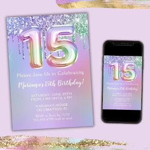 Invitation pour une fête d'anniversaire 15 ans pai