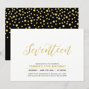 Invitation pour une fête d'anniversaire 17 ans ave