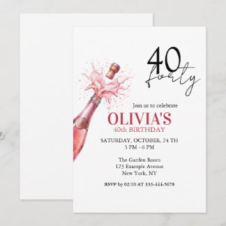 Invitation pour une fête d'anniversaire 40 ans au
