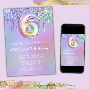 Invitation pour une fête d'anniversaire 6 ans avec