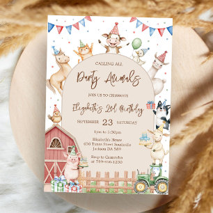 Invitation pour une fête d'anniversaire à la ferme
