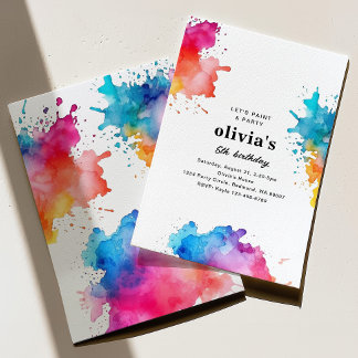 Invitation pour une fête d'anniversaire à la peint