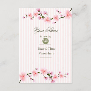 Invitation pour une fête d'anniversaire à rayures