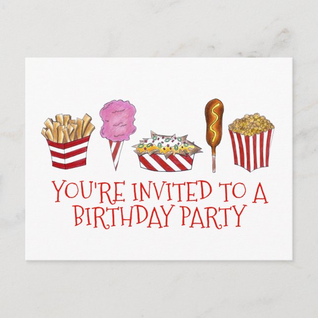 Invitation pour une fête d'anniversaire au carnava (Devant)