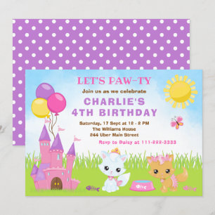 Invitation pour une fête d'anniversaire au château