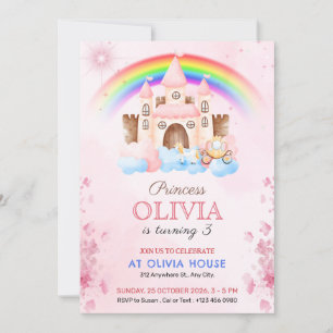 Invitation pour une fête d'anniversaire au château