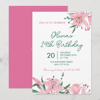 Invitation pour une fête d'anniversaire au jardin