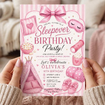 Invitation pour une fête d'anniversaire avec nuité