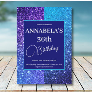 Invitation pour une fête d'anniversaire avec paill