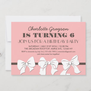 Invitation pour une fête d'anniversaire avec ruban