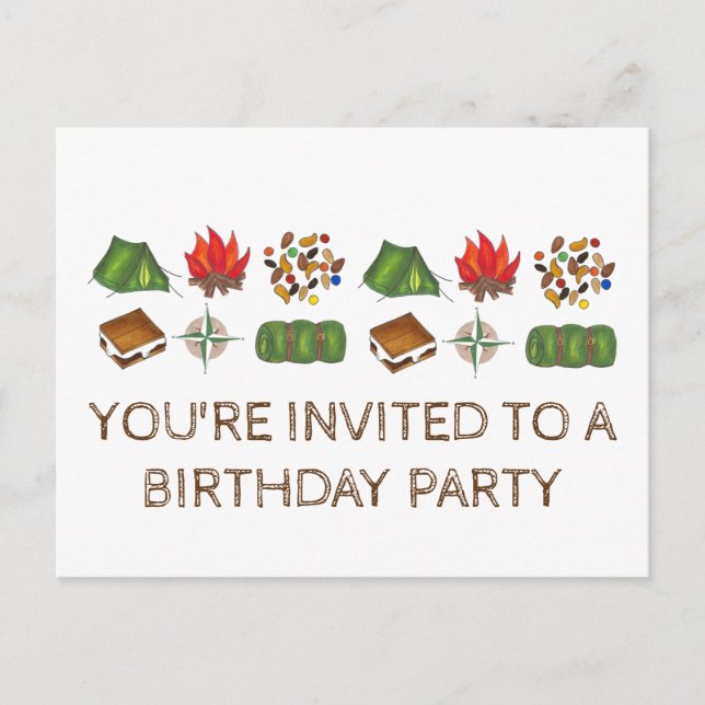 Invitation pour une fête d'anniversaire avec tente (Devant)