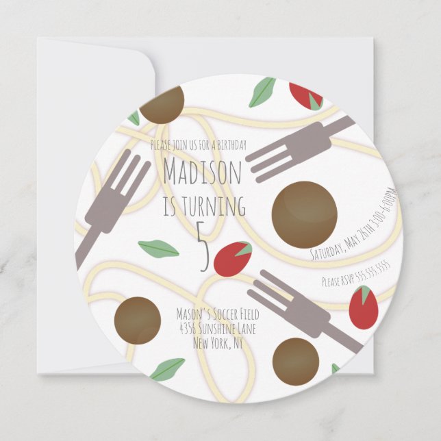 Invitation pour une fête d'anniversaire avec une a (Devant)